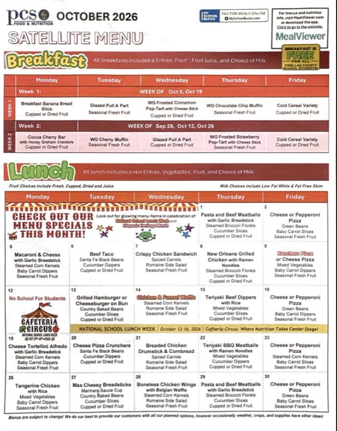 October Menu